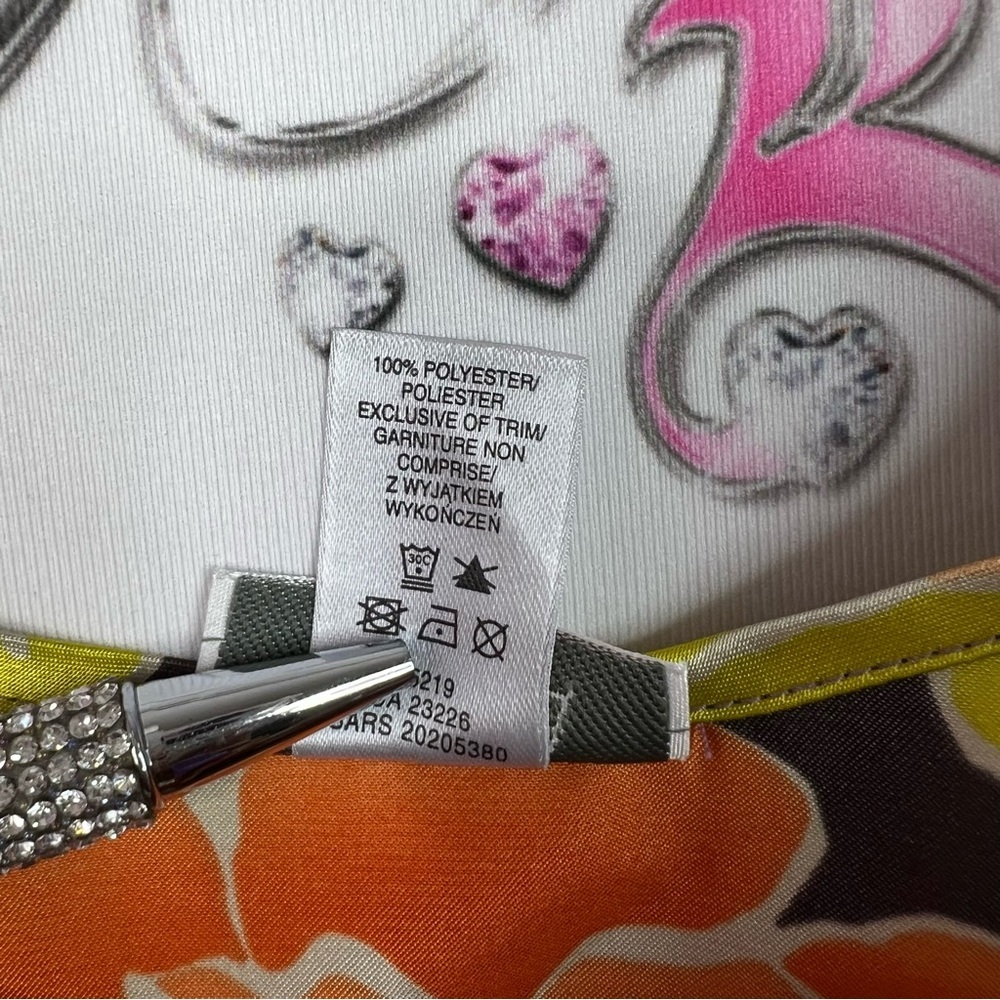 La SENZA baby doll mini dress tank Floral Camisole Purple, Orange Green ruffle - Picture 6 of 7